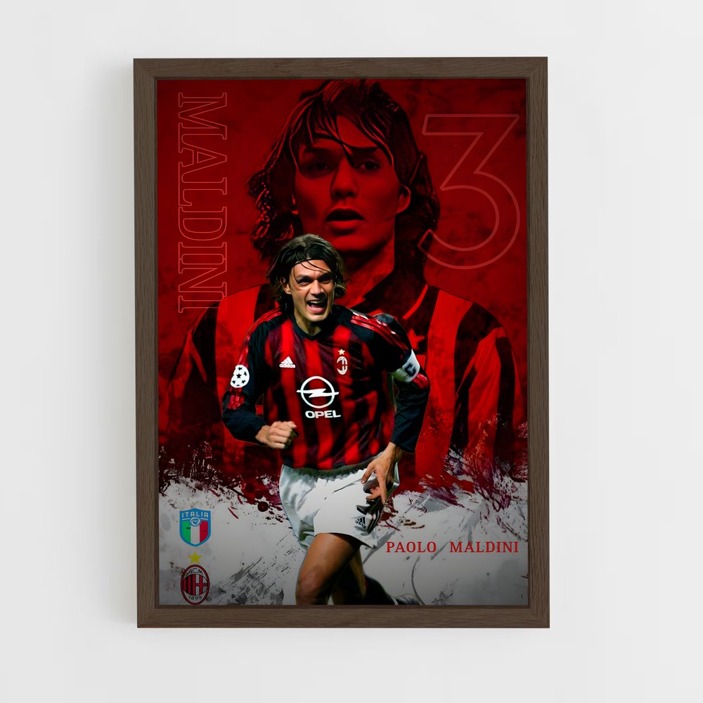 ap-paolo maldini-9 cadre Bois foncé