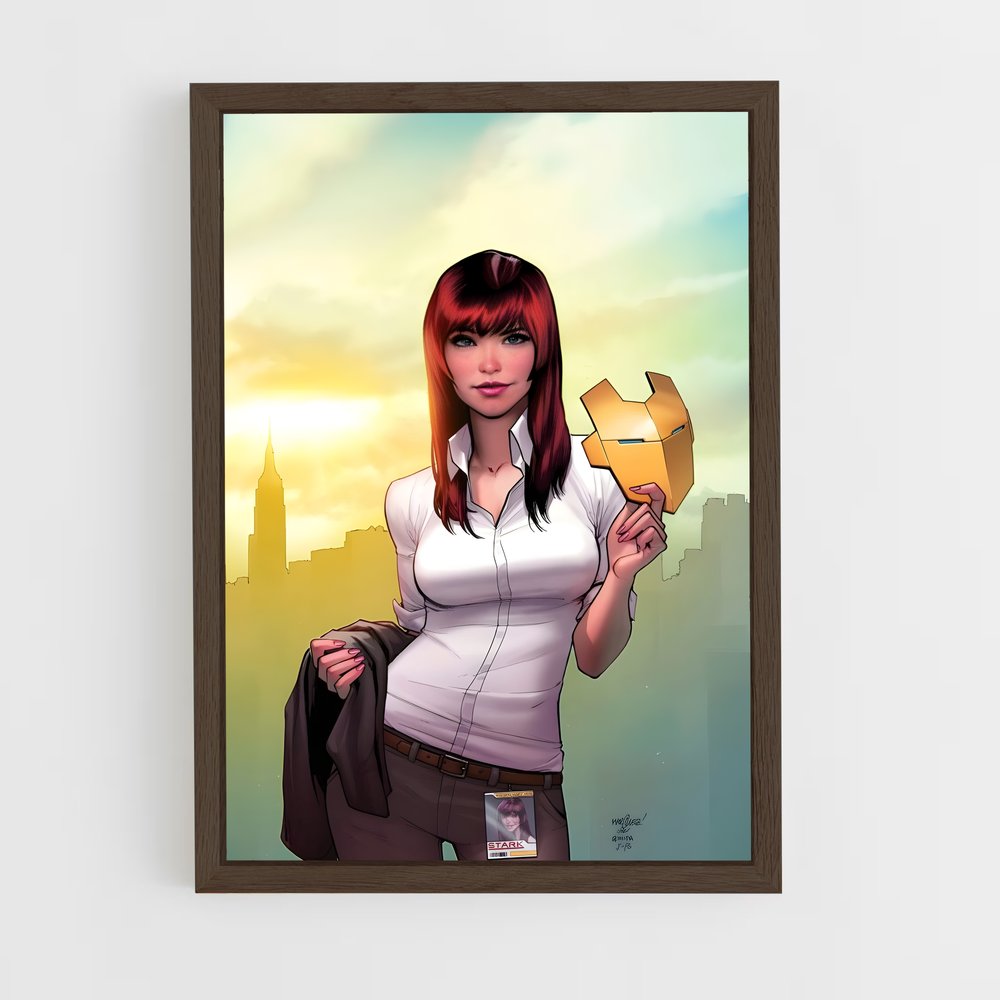 ap-pepper potts-3 cadre Bois foncé