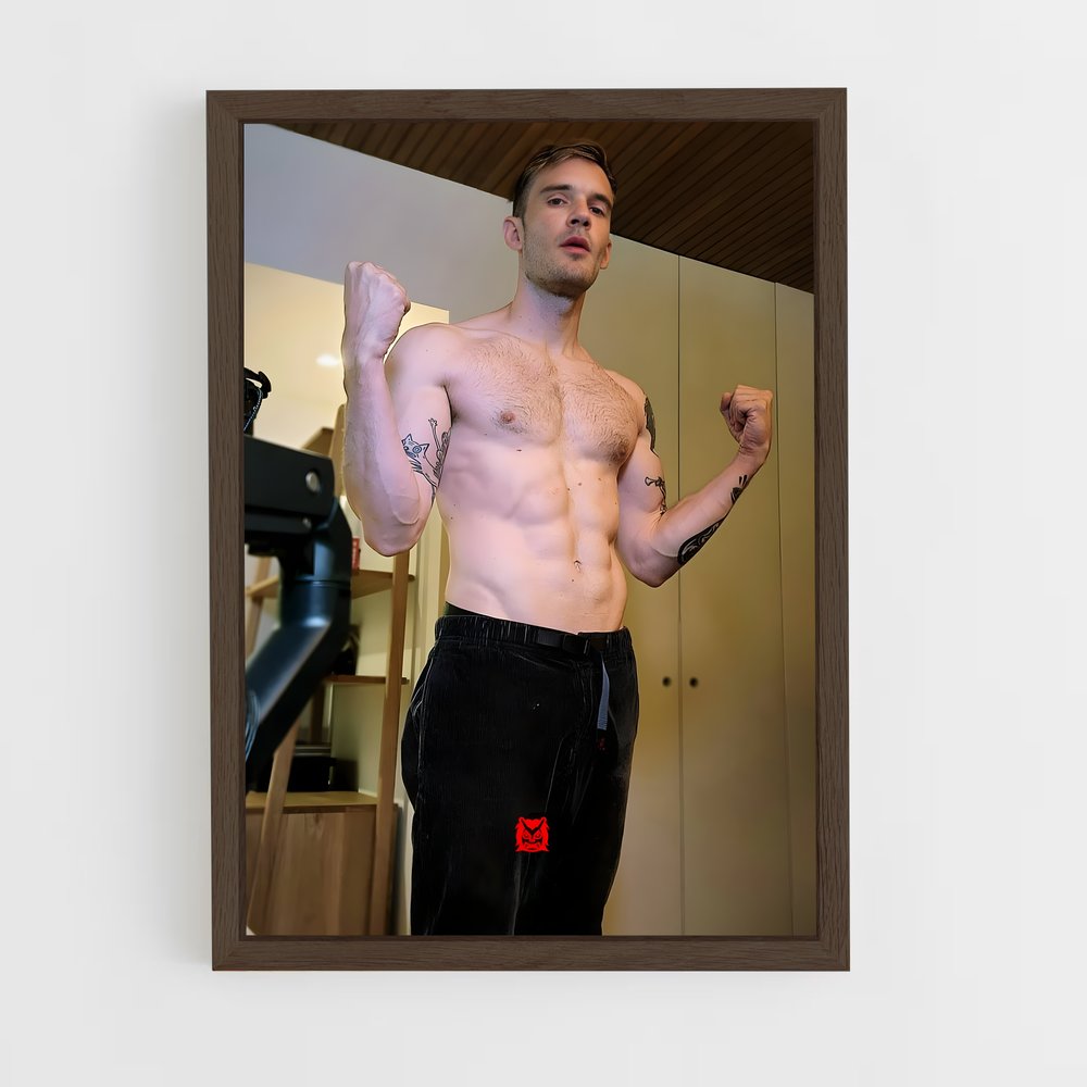 ap-pewdiepie-1 cadre Bois foncé