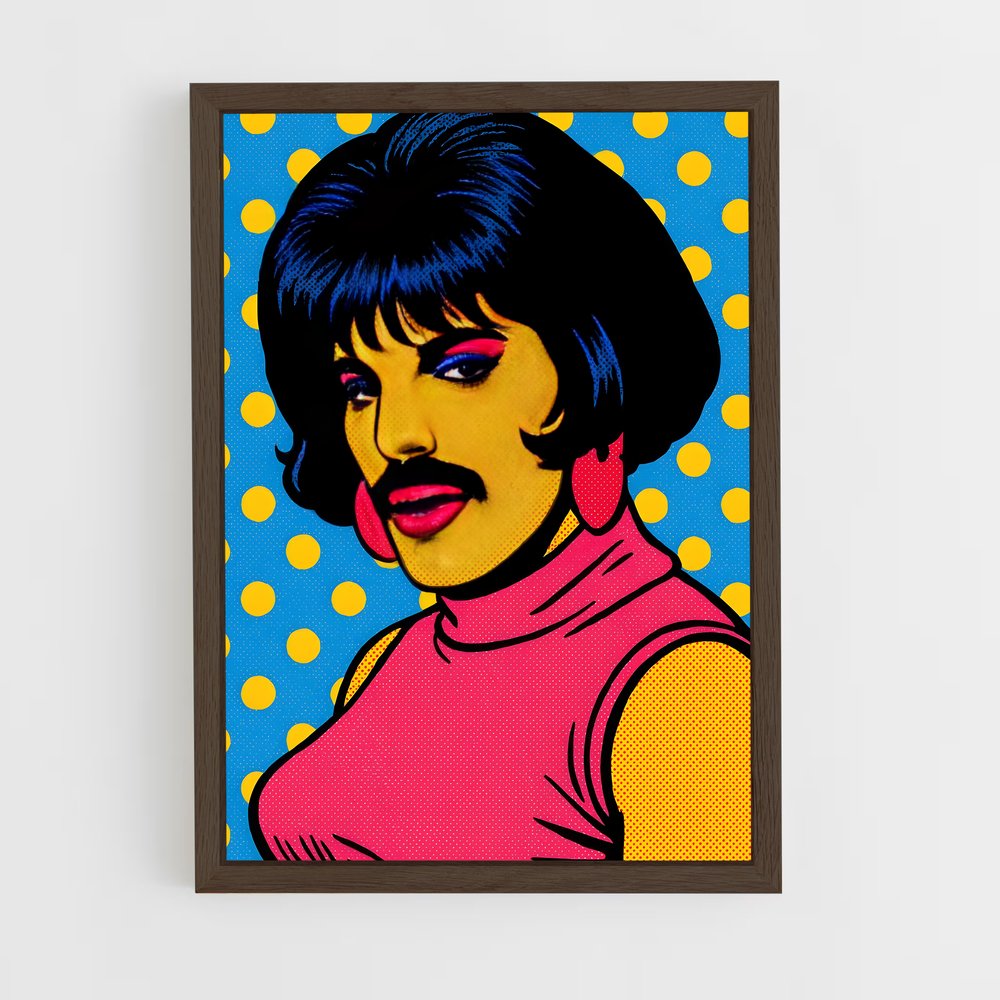 ap-pop art-1 cadre Bois foncé