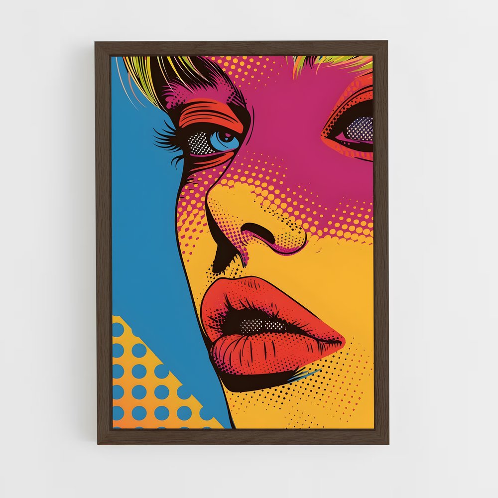 ap-pop art-6 cadre Bois foncé