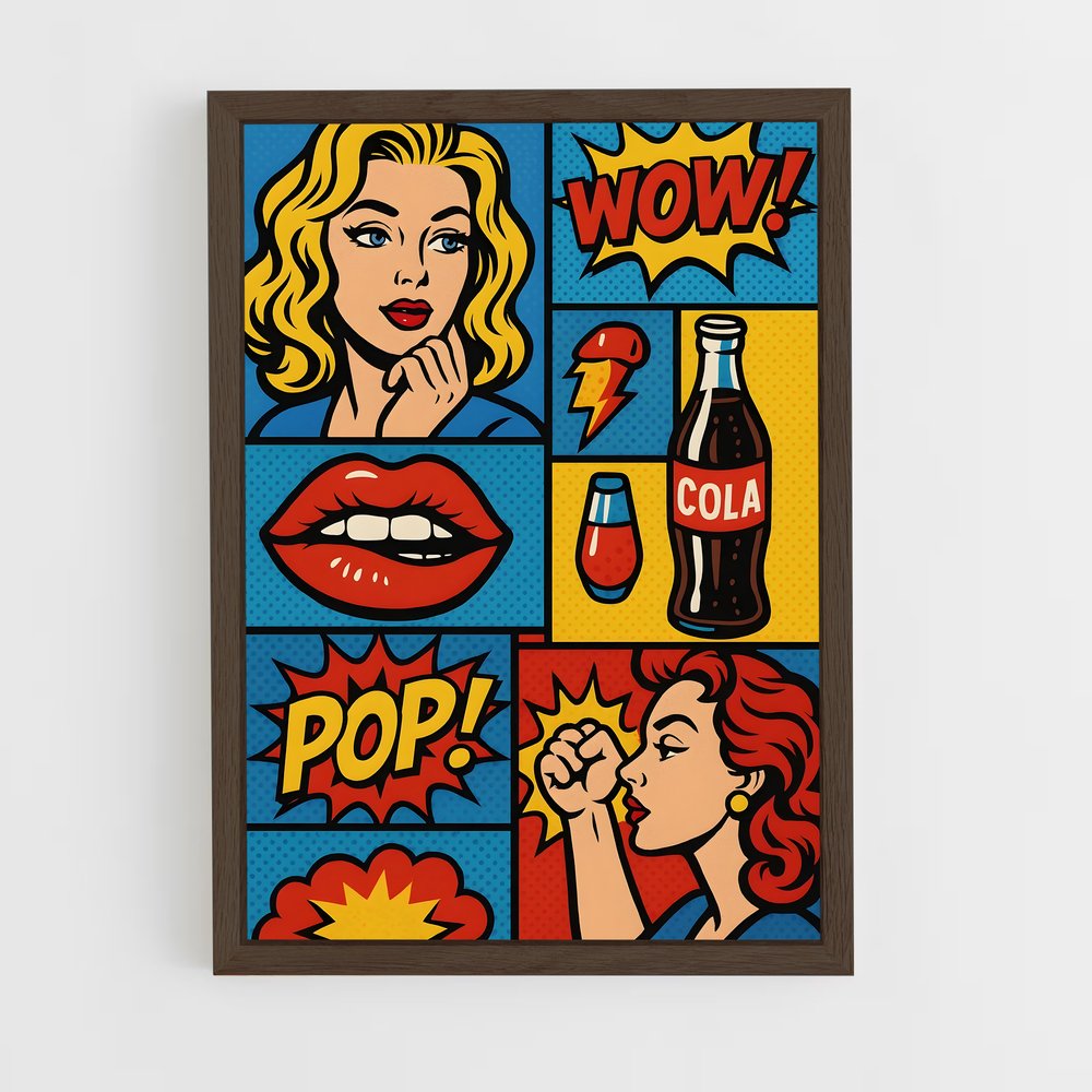 ap-pop art-9 cadre Bois foncé