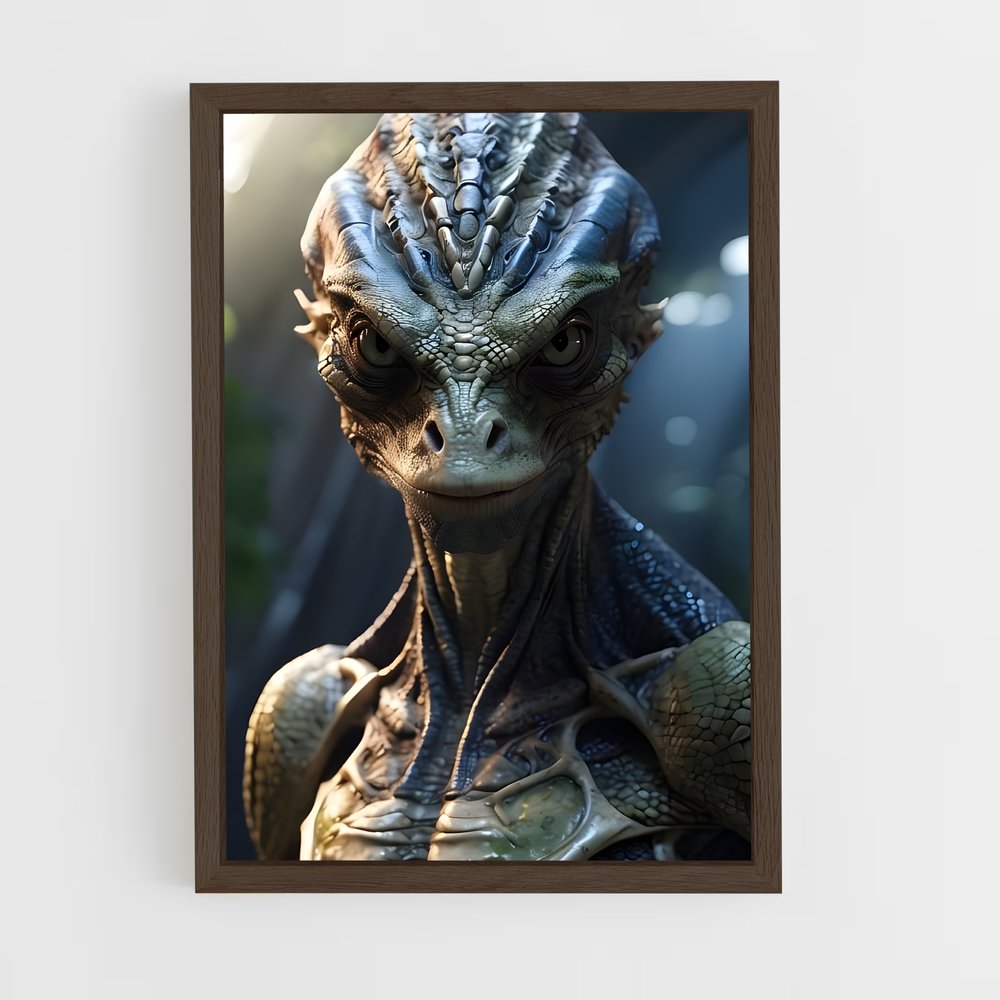 ap-reptilian alien-1 cadre Bois foncé