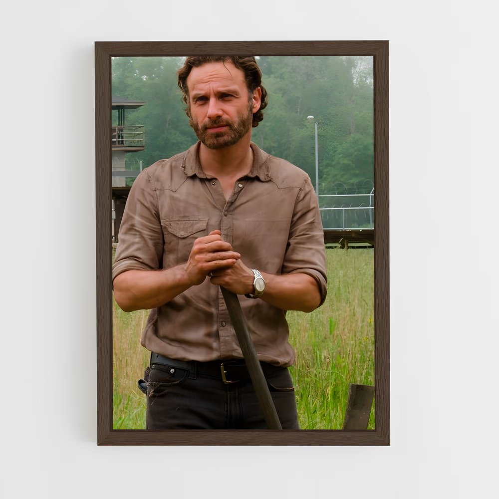 ap-rick grimes-1 cadre Bois foncé