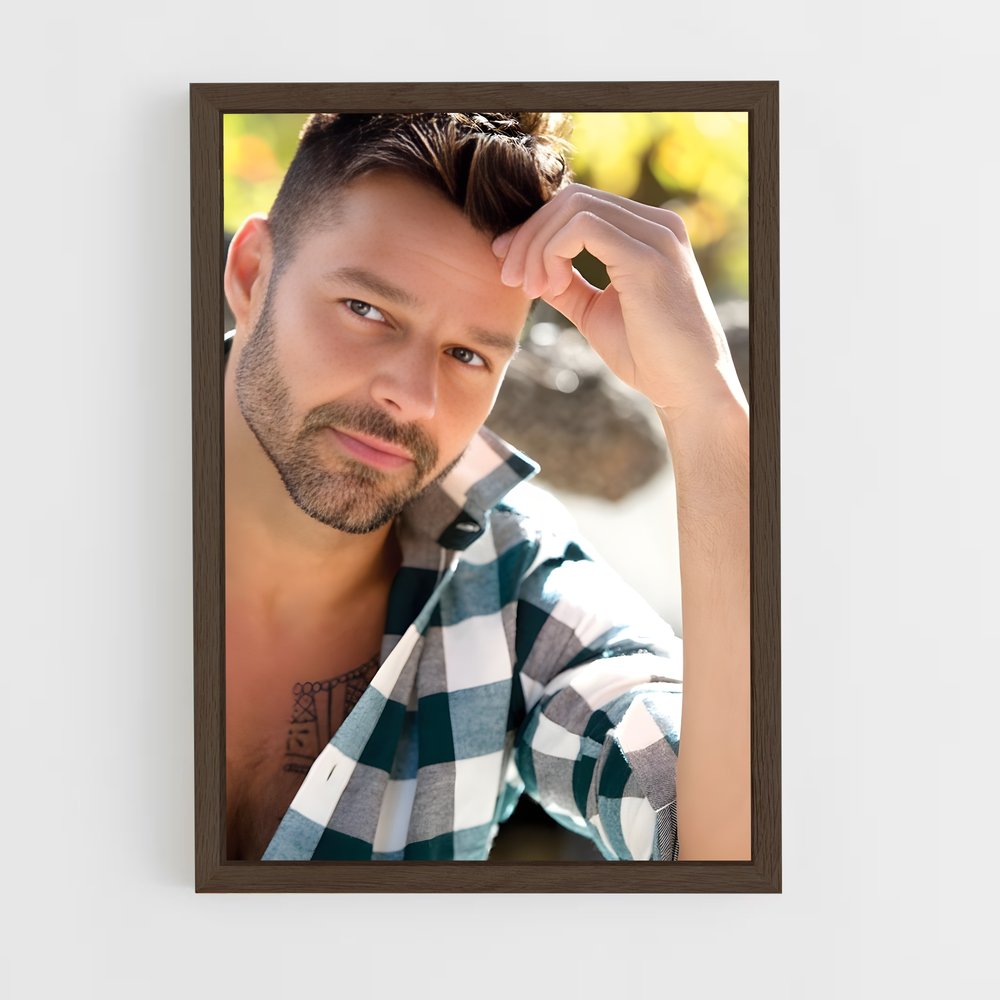 ap-ricky martin-4 cadre Bois foncé