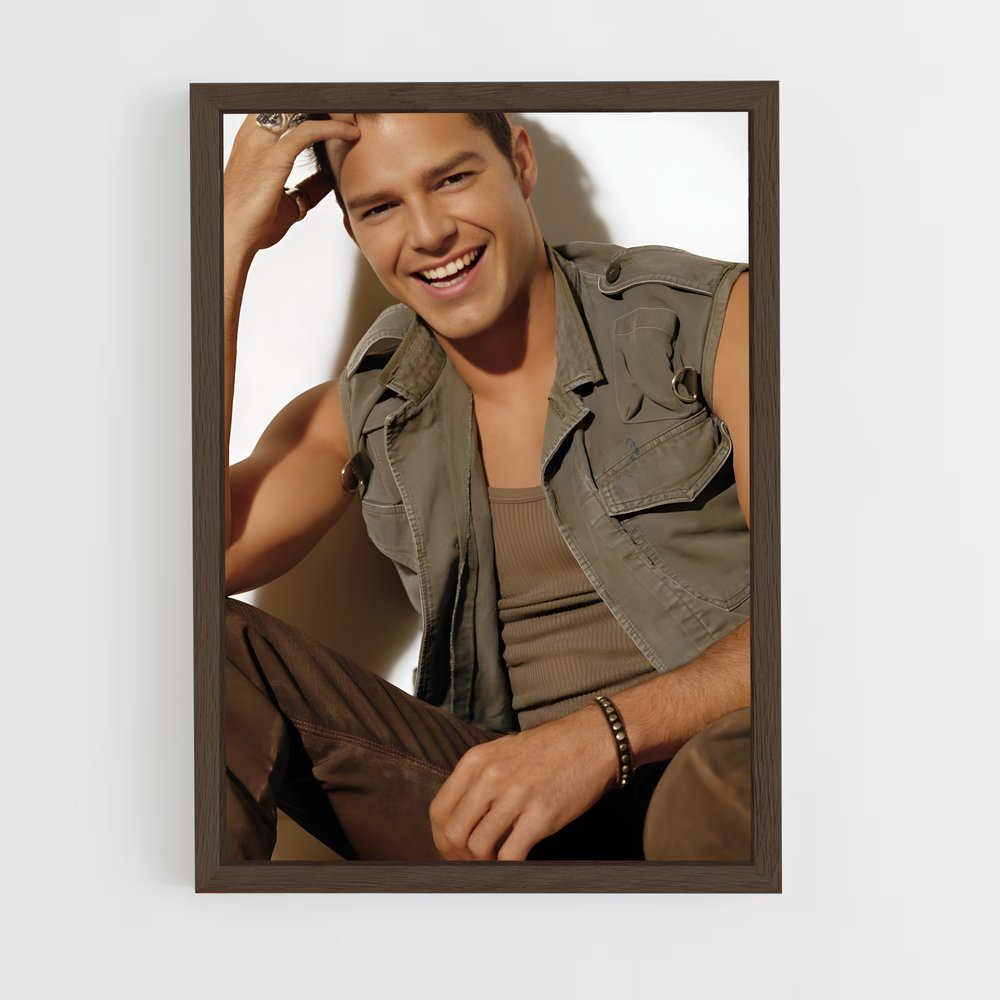 ap-ricky martin-6 cadre Bois foncé
