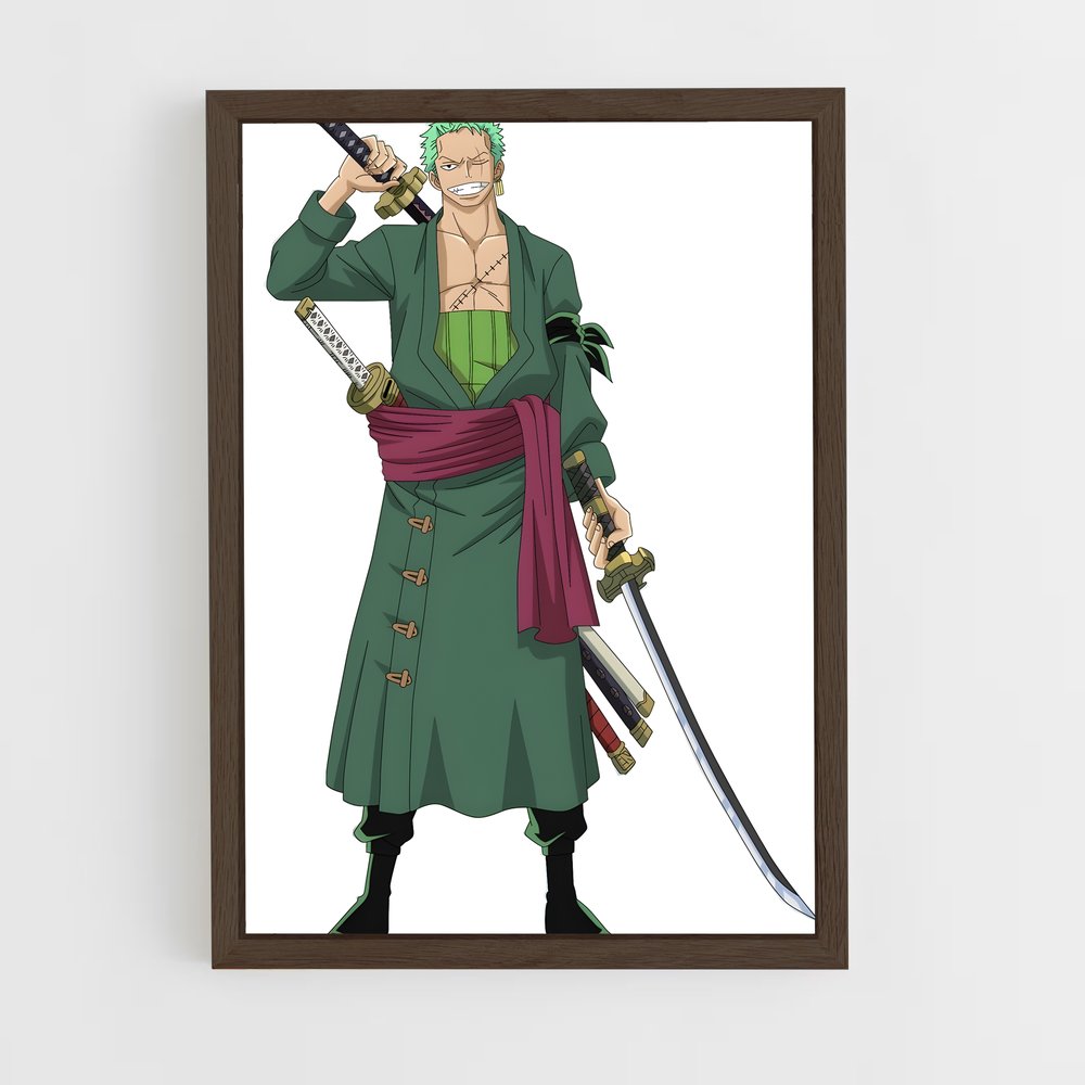 ap-roronoa zoro-6 cadre Bois foncé