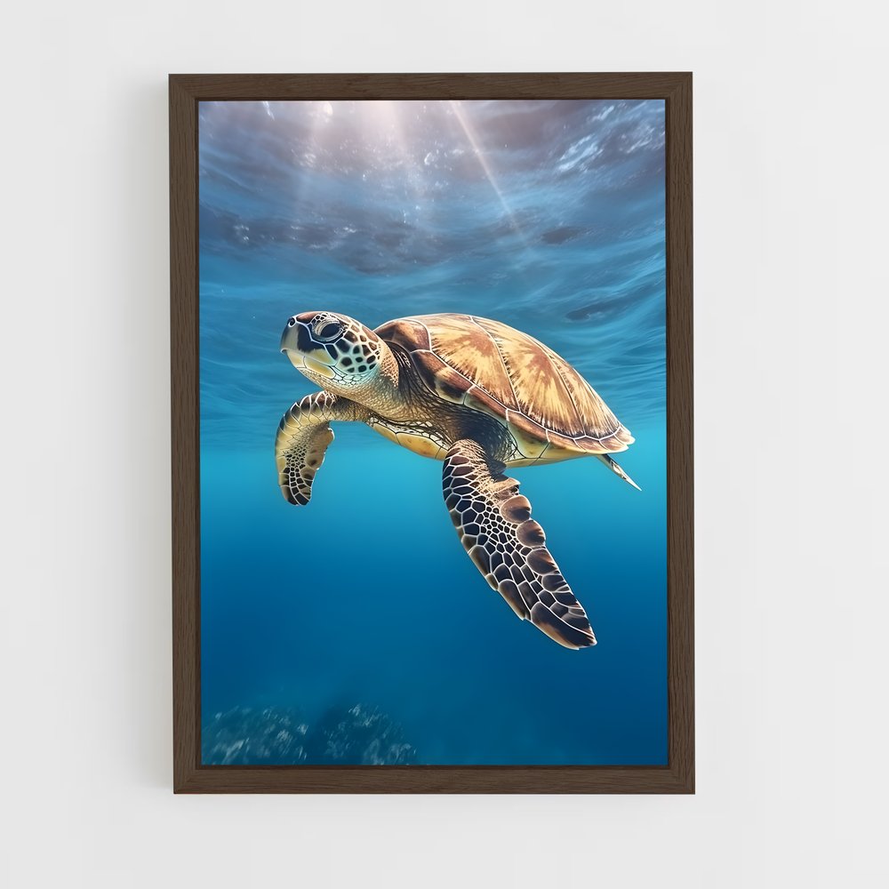 ap-sea turtle-1 cadre Bois foncé