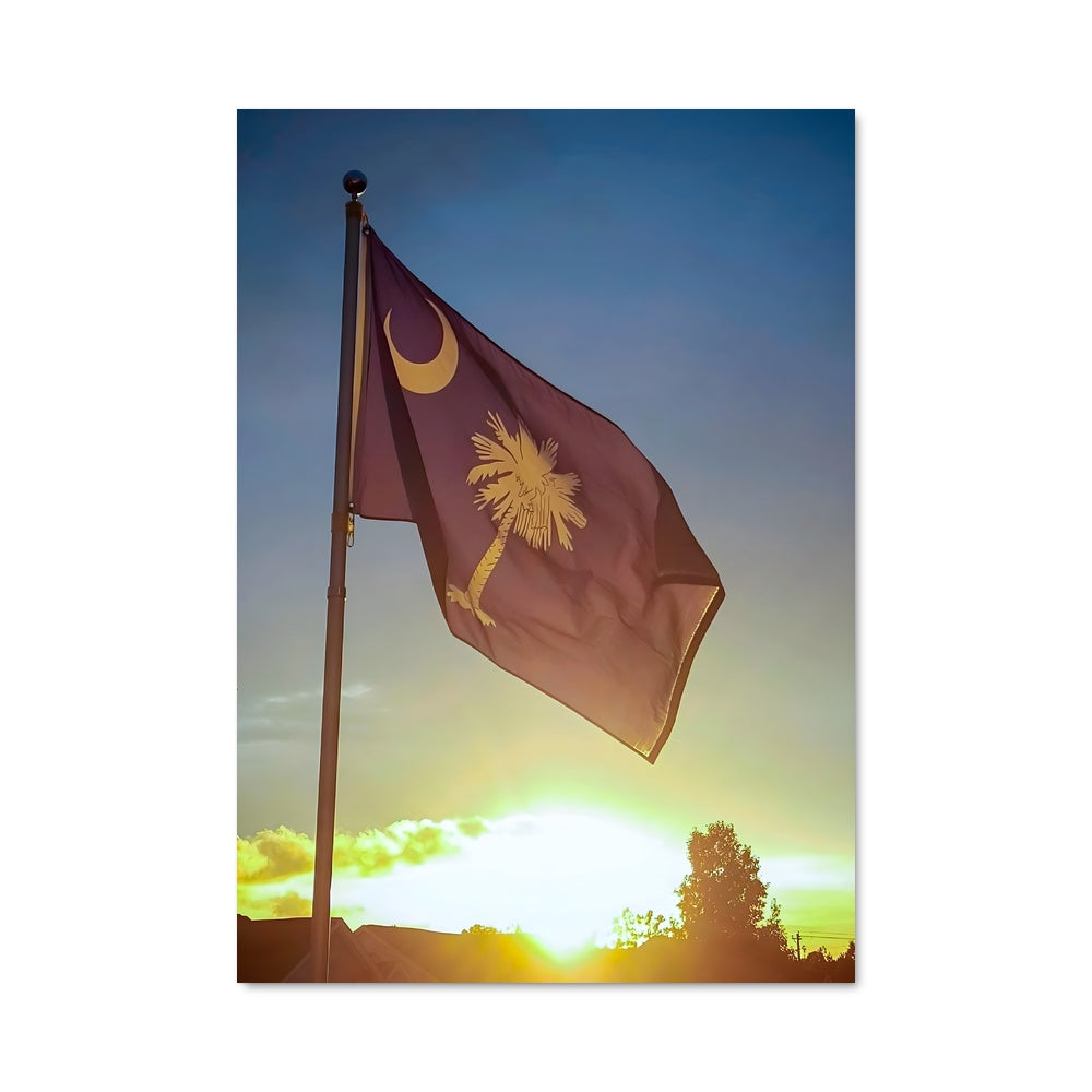 Poster Drapeau de la Caroline du Sud
