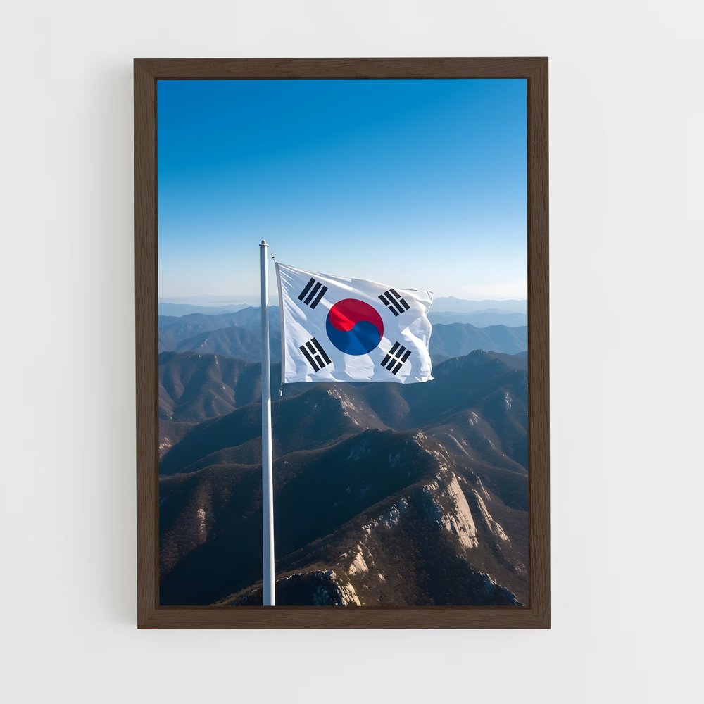 ap-south korea flag-2 cadre Bois foncé