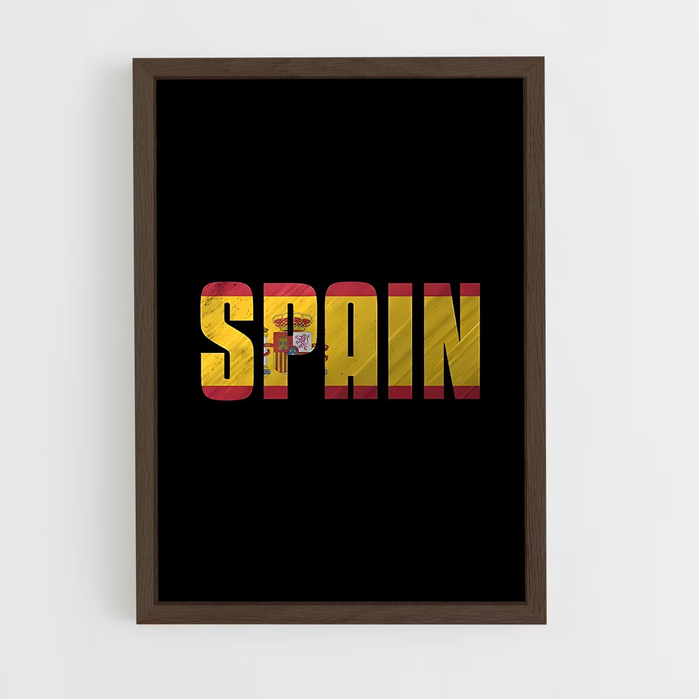ap-spain flag-2 cadre Bois foncé