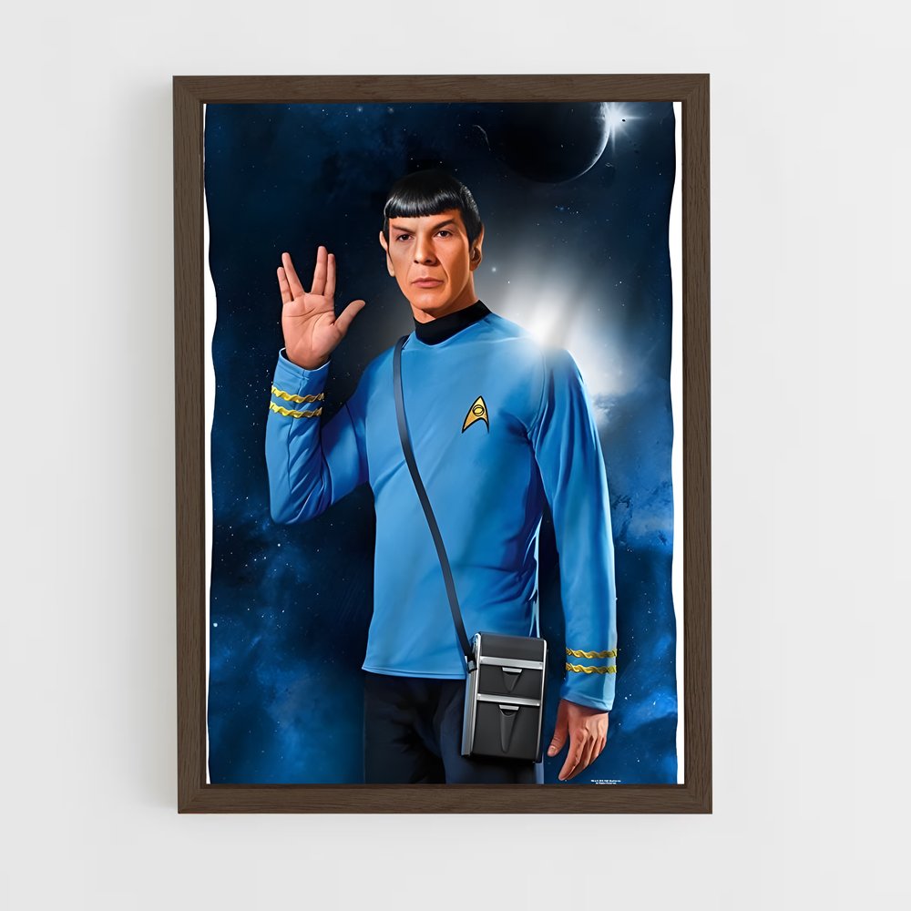 ap-spock star trek-2 cadre Bois foncé