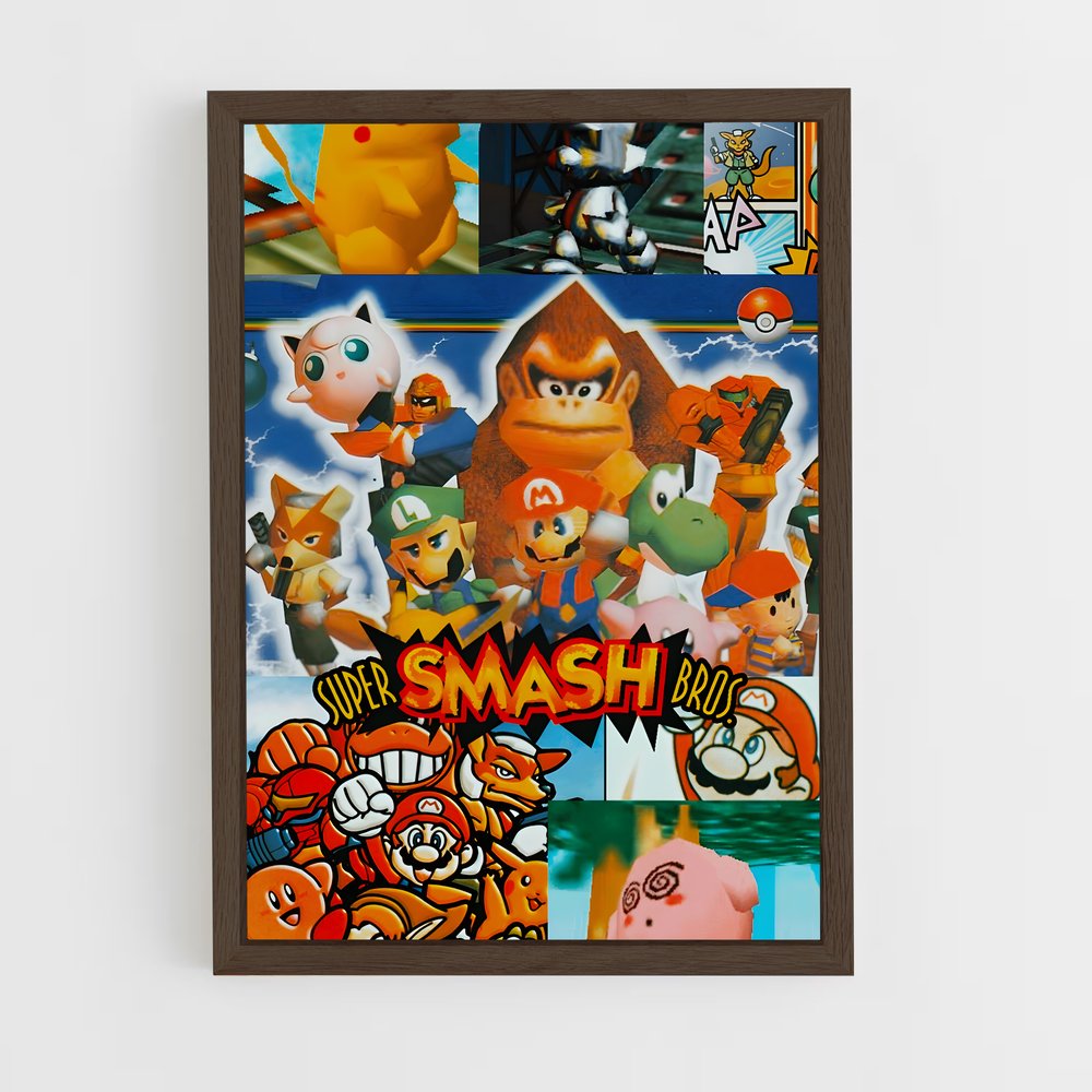 ap-super smash bros-5 cadre Bois foncé