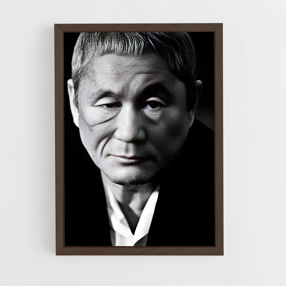ap-takeshi kitano-5 cadre Bois foncé