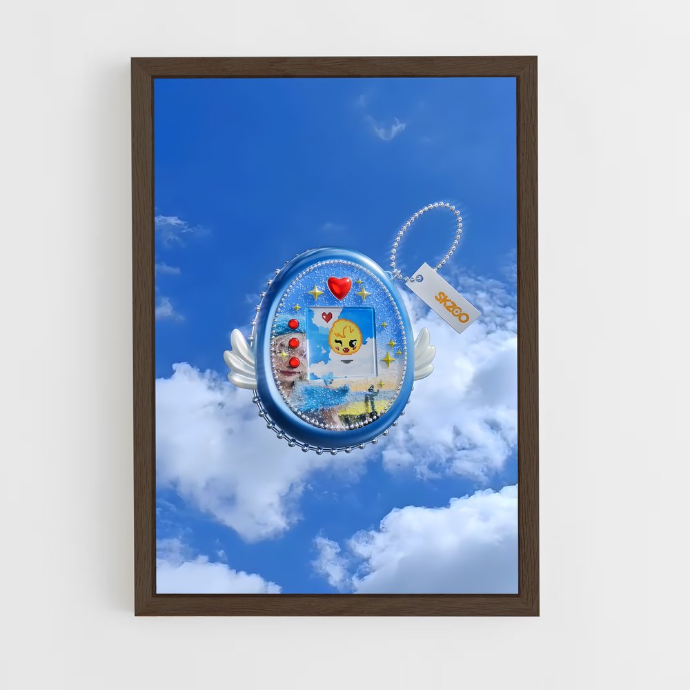 ap-tamagotchi-3 cadre Bois foncé