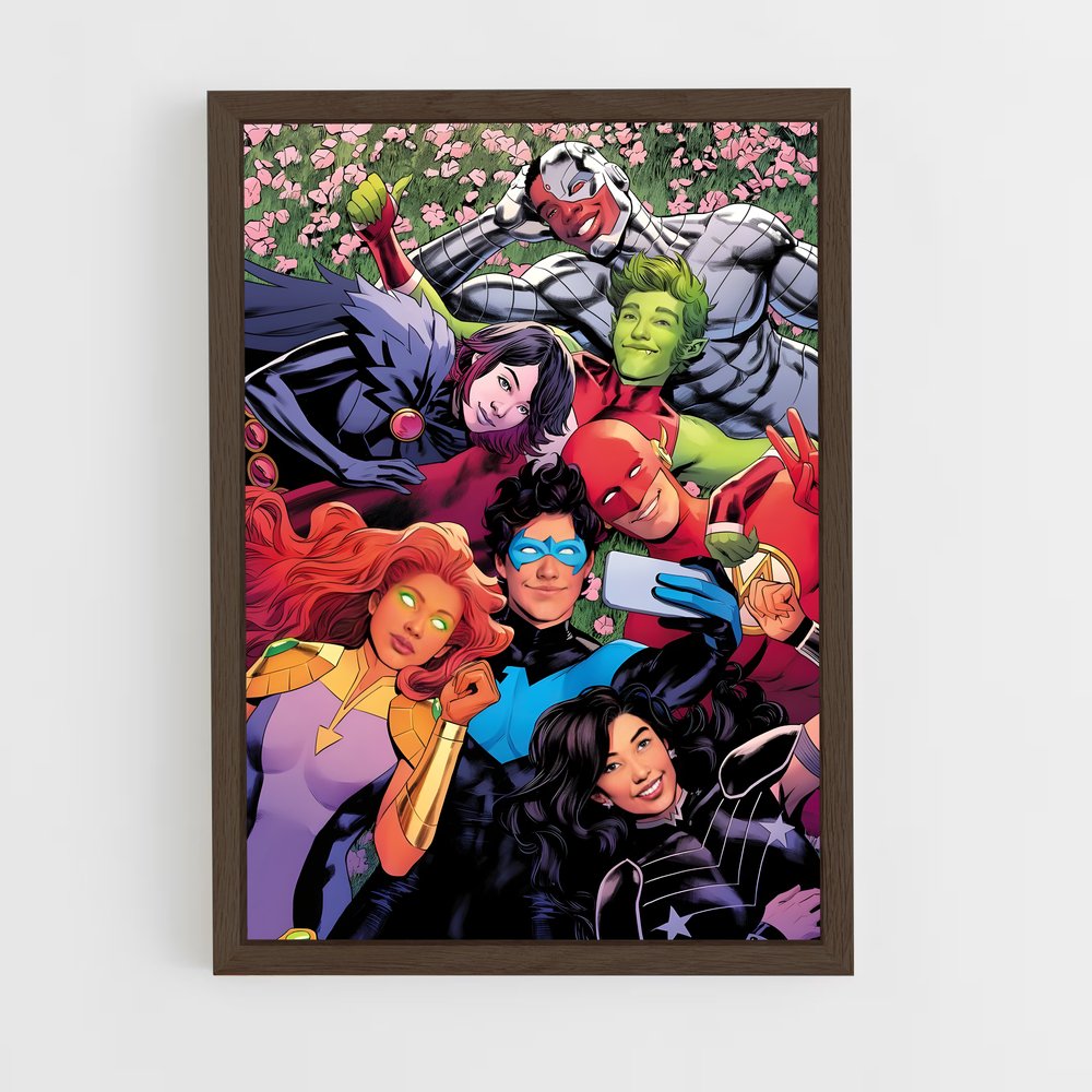 ap-teen titans-4 cadre Bois foncé