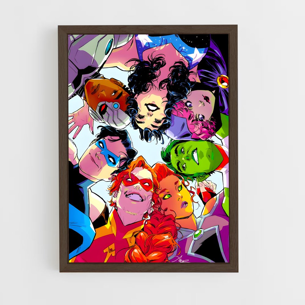 ap-teen titans-5 cadre Bois foncé