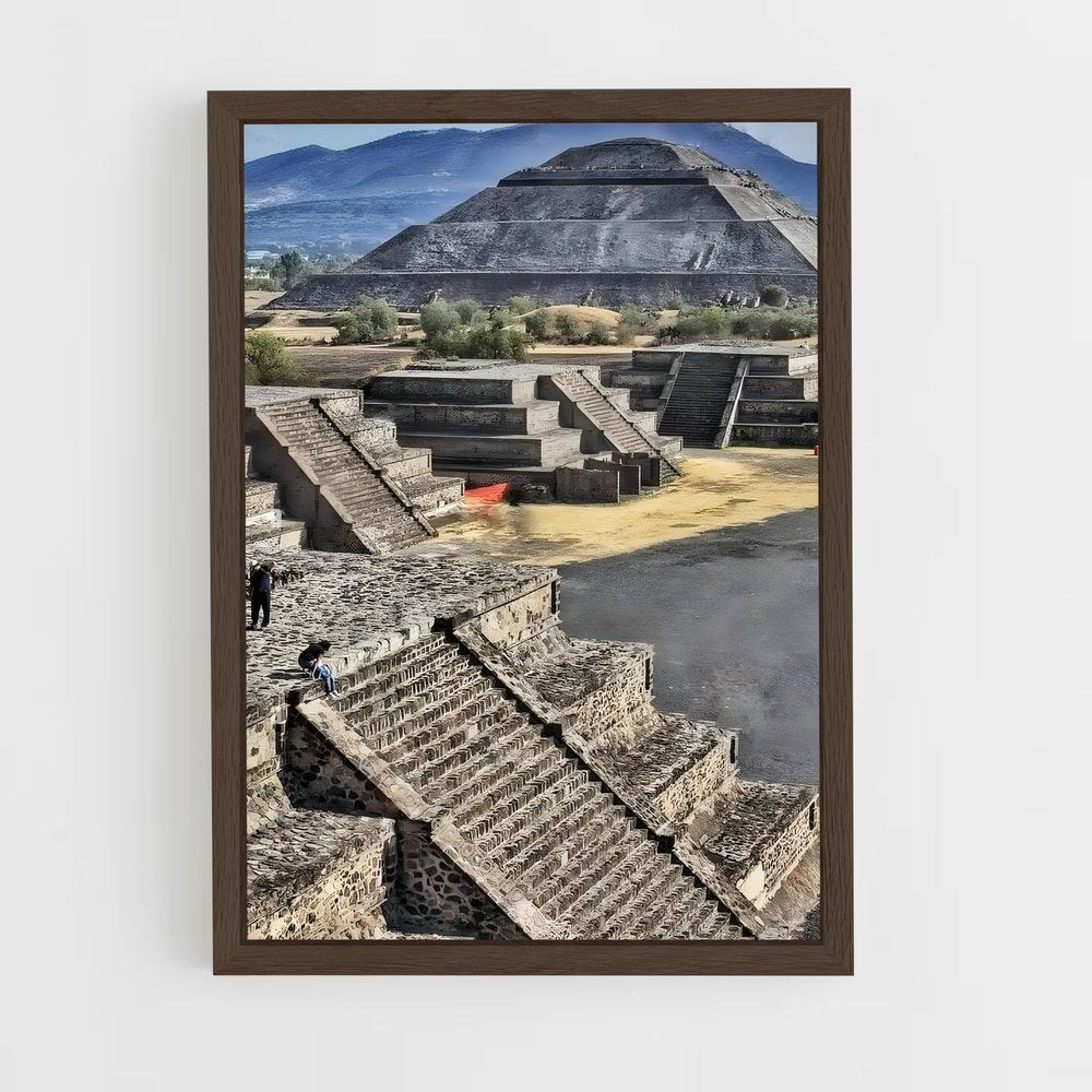 ap-teotihuacan pyramids-3 cadre Bois foncé