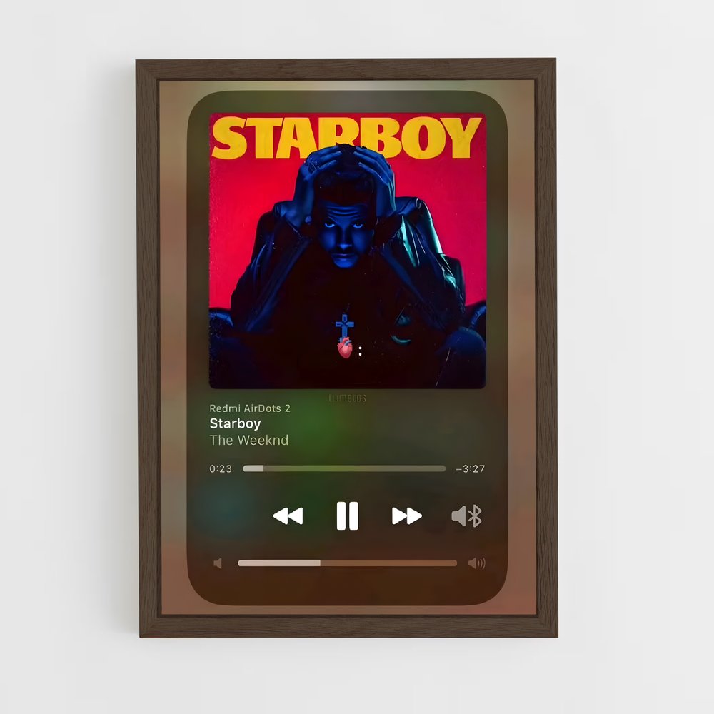 ap-the weeknd-8 cadre Bois foncé
