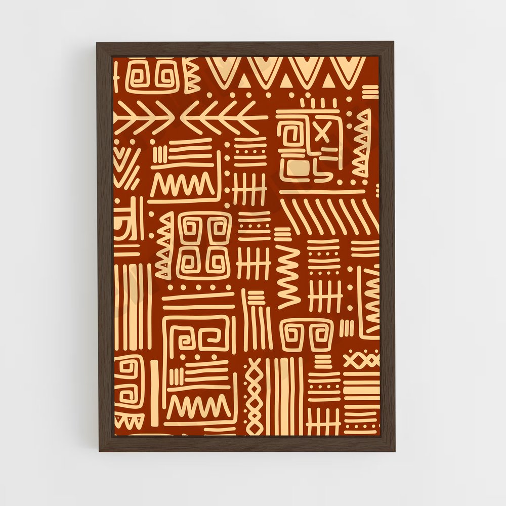 ap-tribal patterns-2 cadre Bois foncé