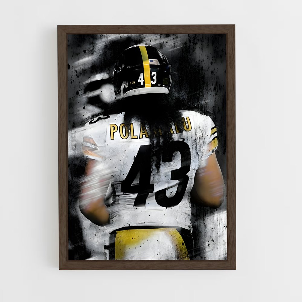ap-troy polamalu-4 cadre Bois foncé