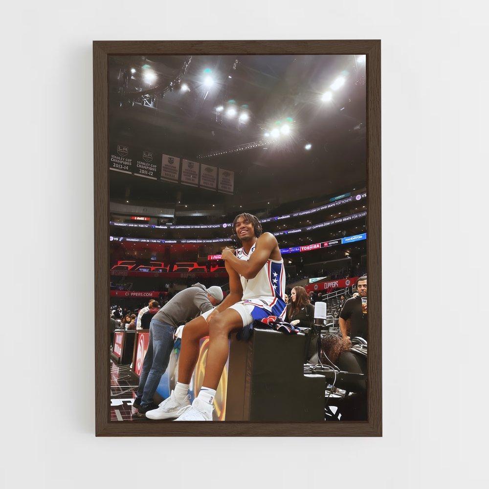 ap-tyrese maxey-3 cadre Bois foncé