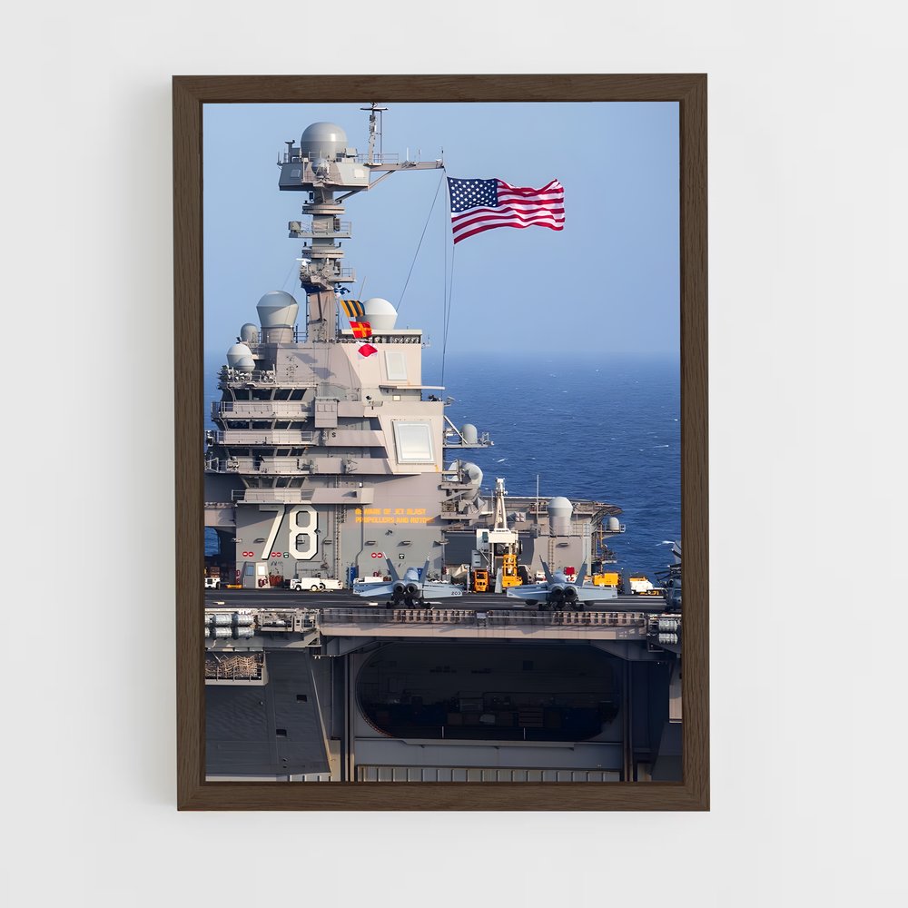 ap-uss gerald r ford-2 cadre Bois foncé