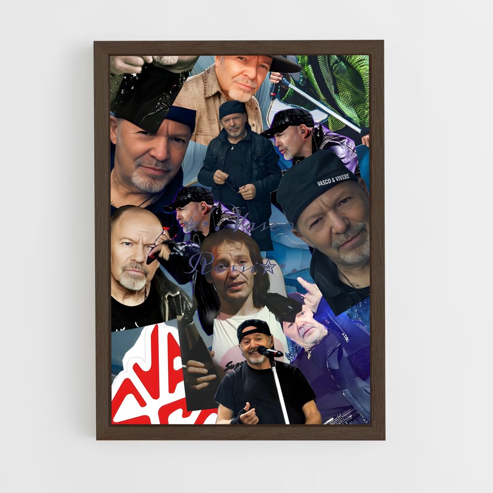 ap-vasco rossi-10 cadre Bois foncé