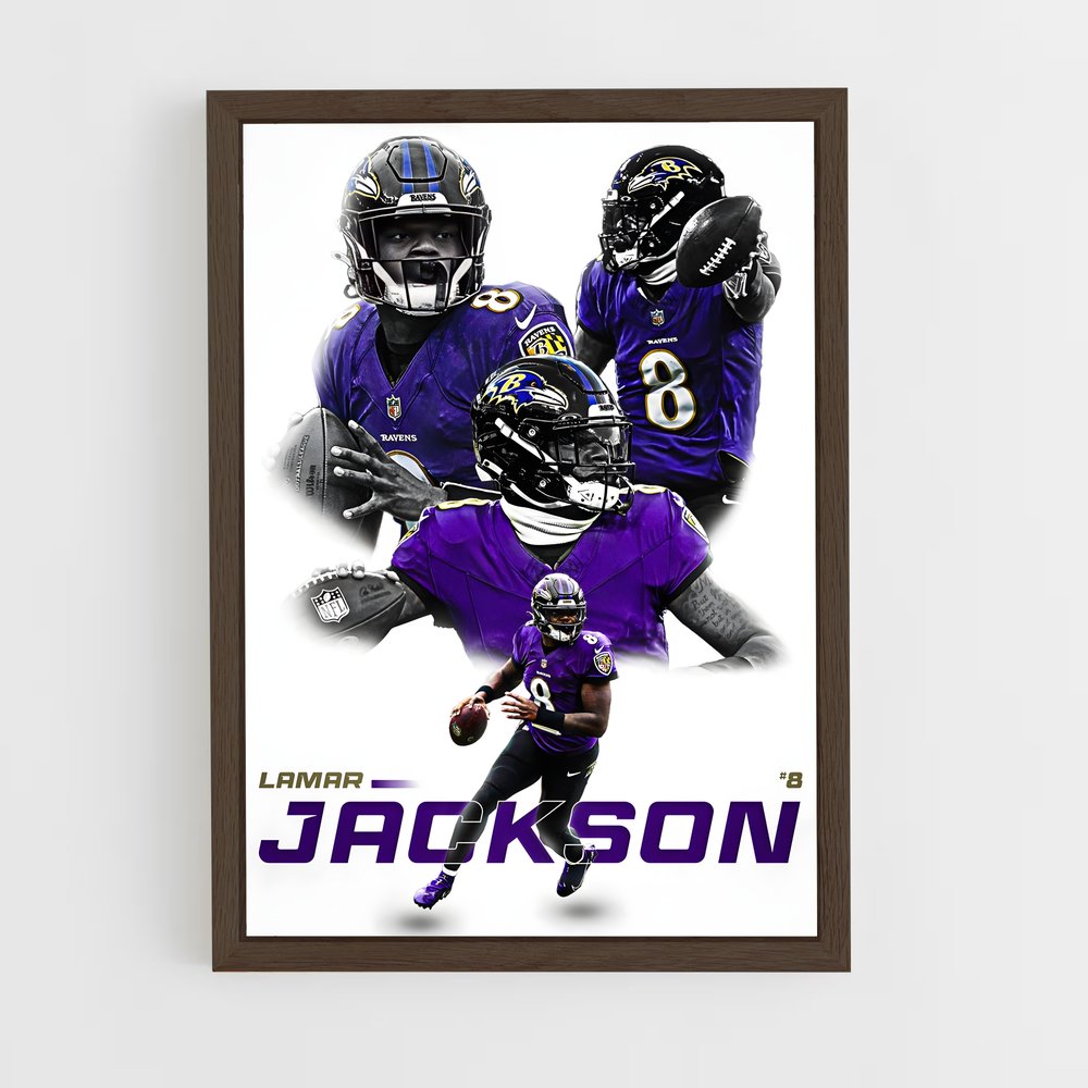 baltimore-ravens-9 cadre Bois foncé