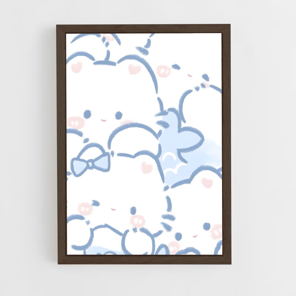 cute-animals-21 cadre Bois foncé