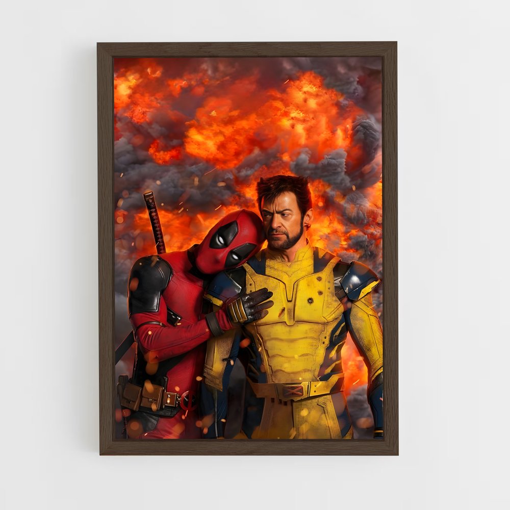 deadpool-13 cadre Bois foncé