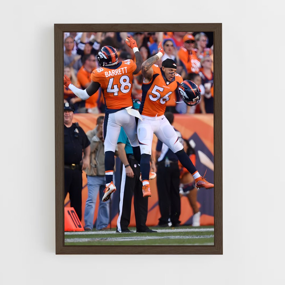 denver-broncos-3 cadre Bois foncé