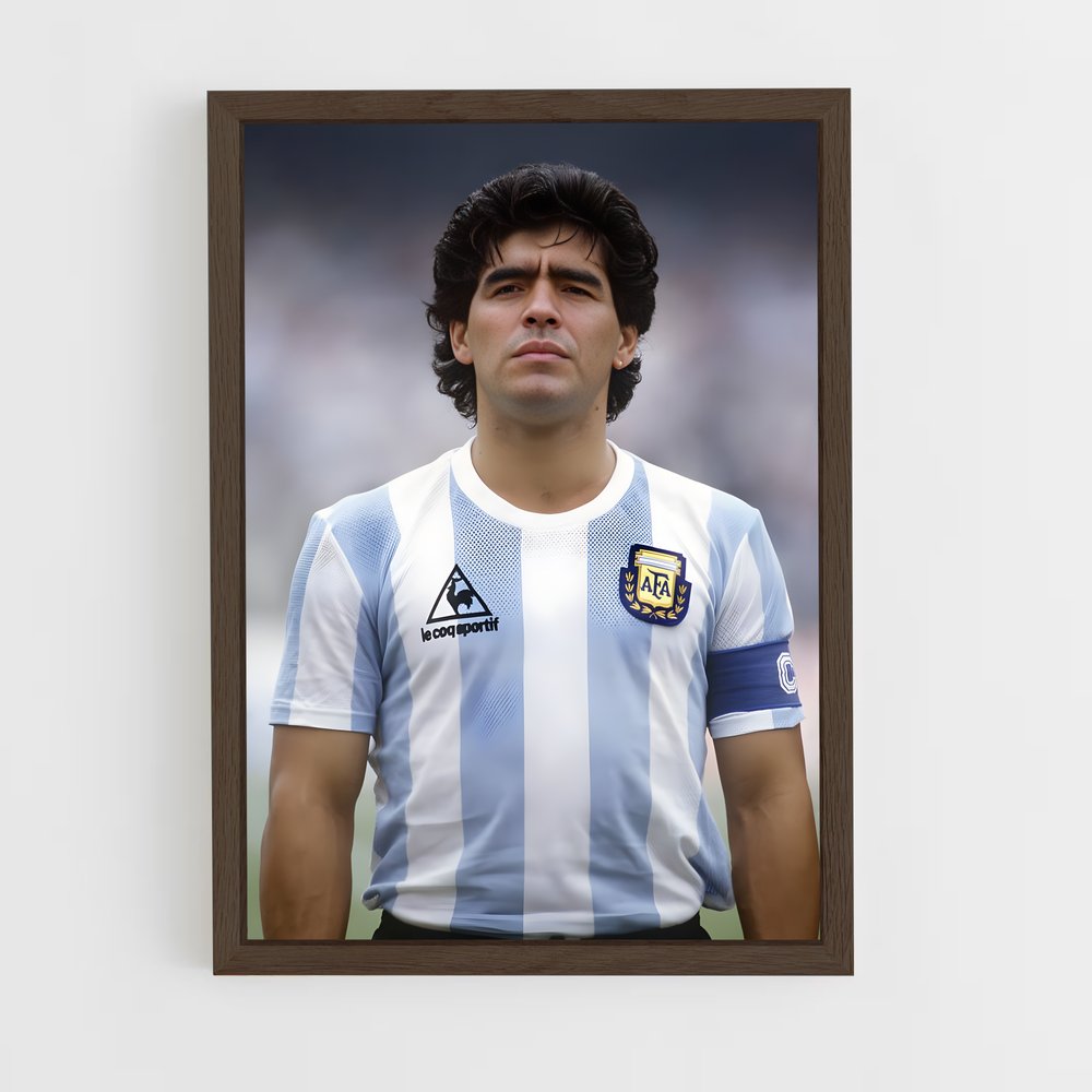 diego-maradona-1 cadre Bois foncé