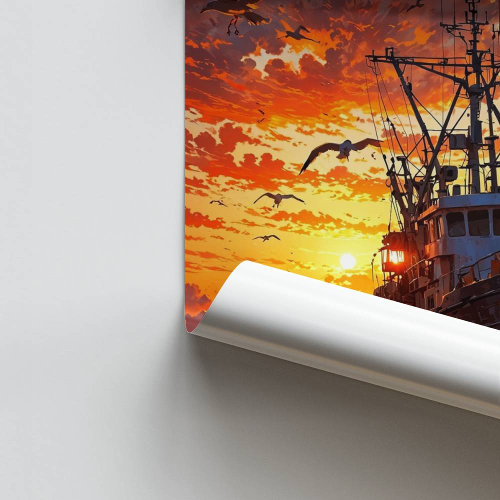Pôster Barco ao entardecer
