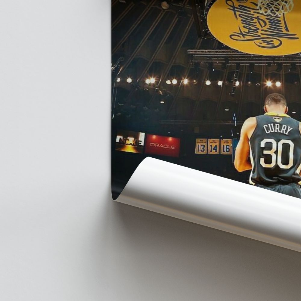 Pôster Golden State Warrior Preto