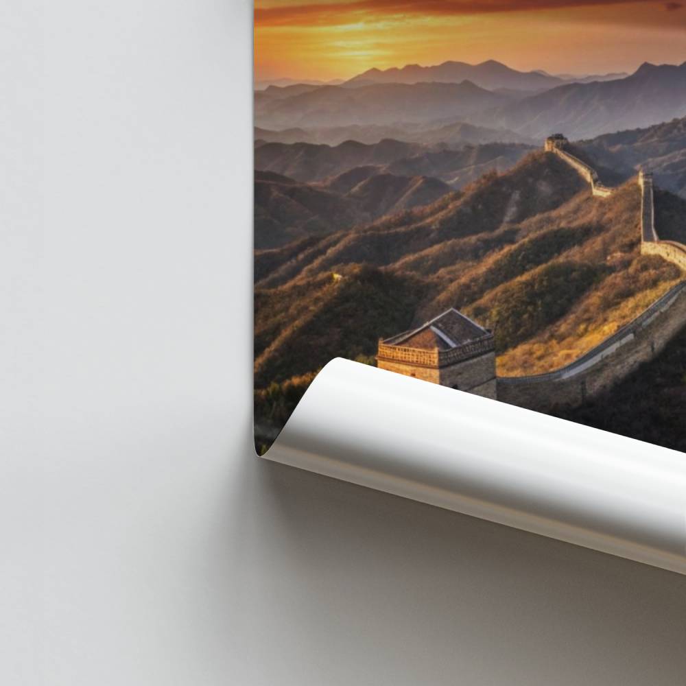 Poster Horizon Doré sur la Grande Muraille