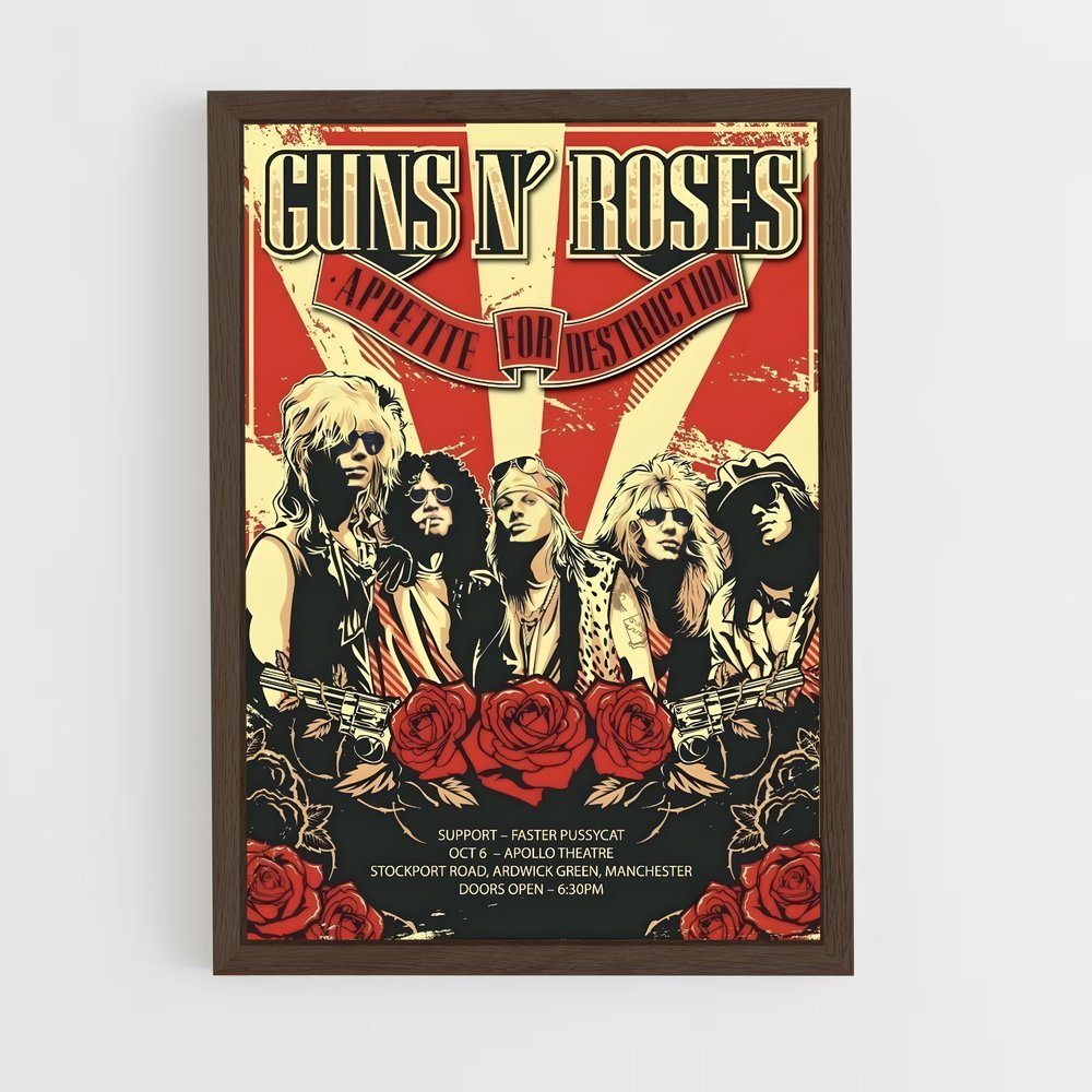 guns-n-roses-1 cadre Bois foncé