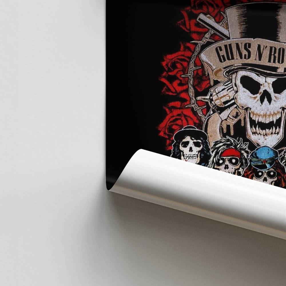 Coleção de pôsteres de caveiras de rock