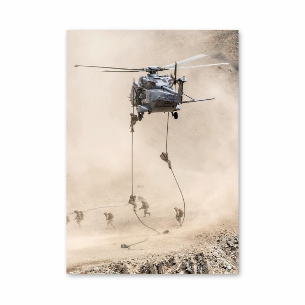 Poster Hélicoptère Troupes