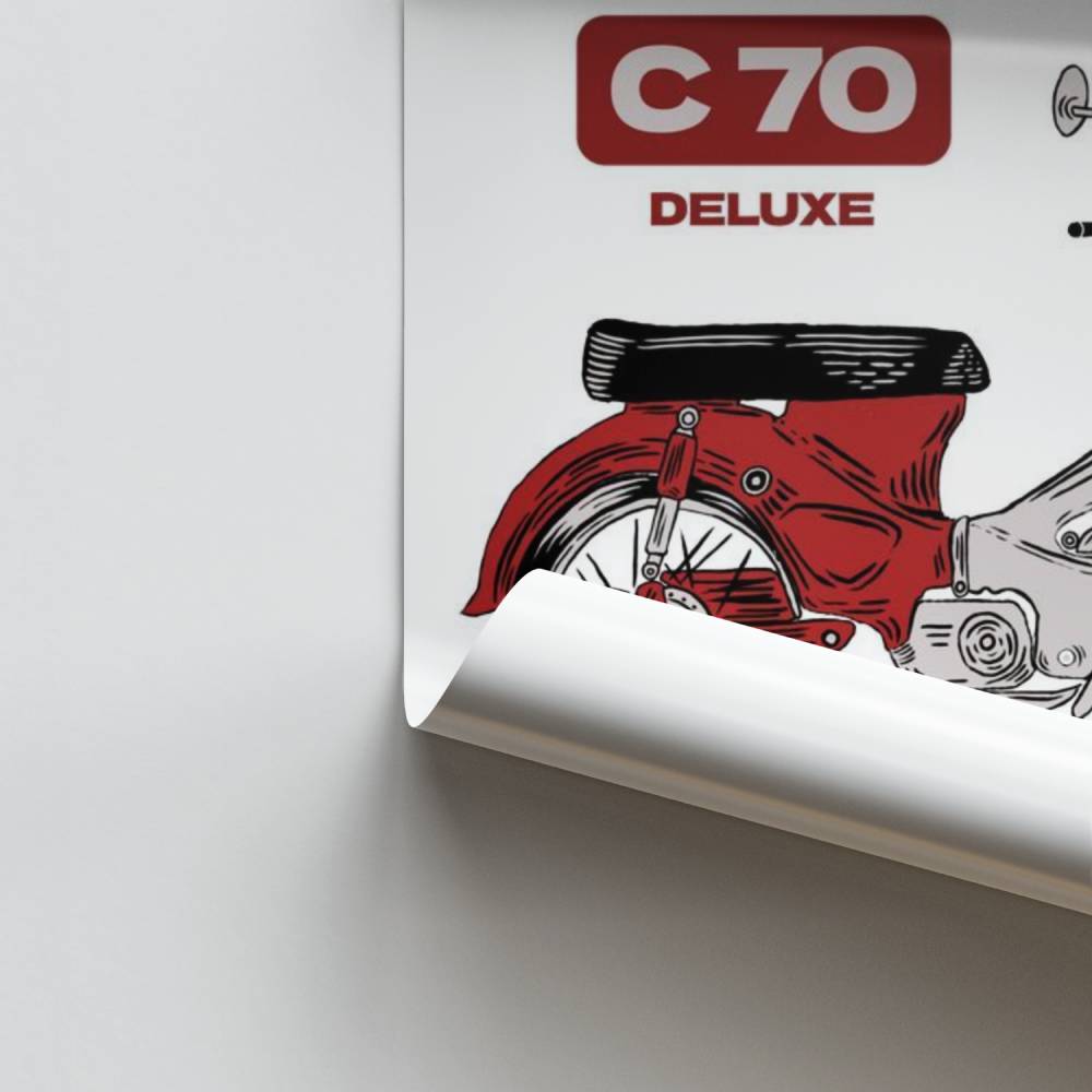 Pôster retrô Honda C70