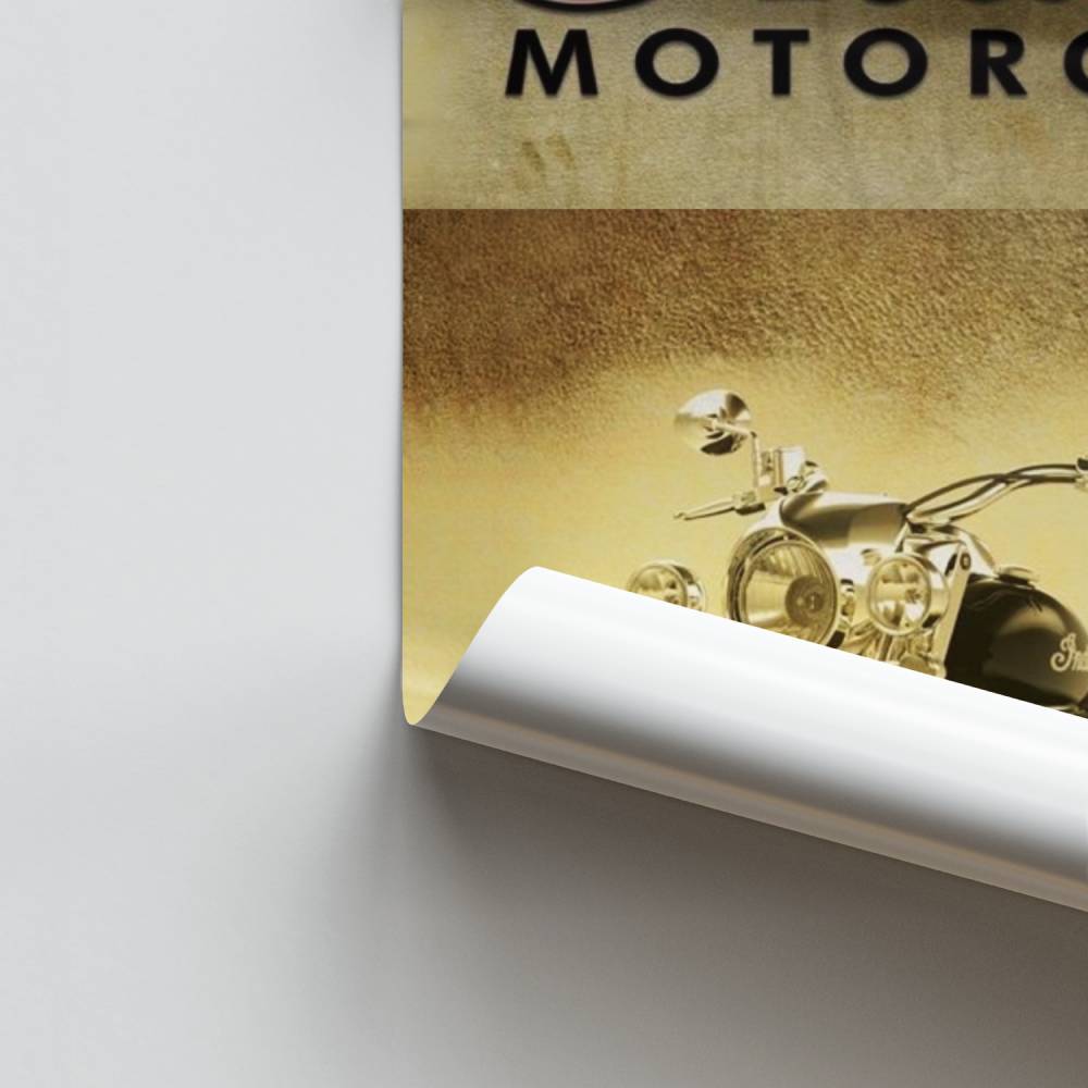 Poster Indiano de motocicleta vintage