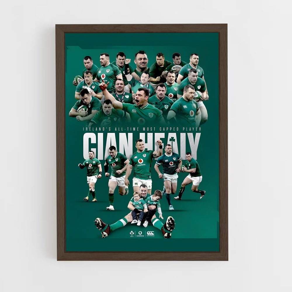 ireland-rugby-6 cadre Bois foncé