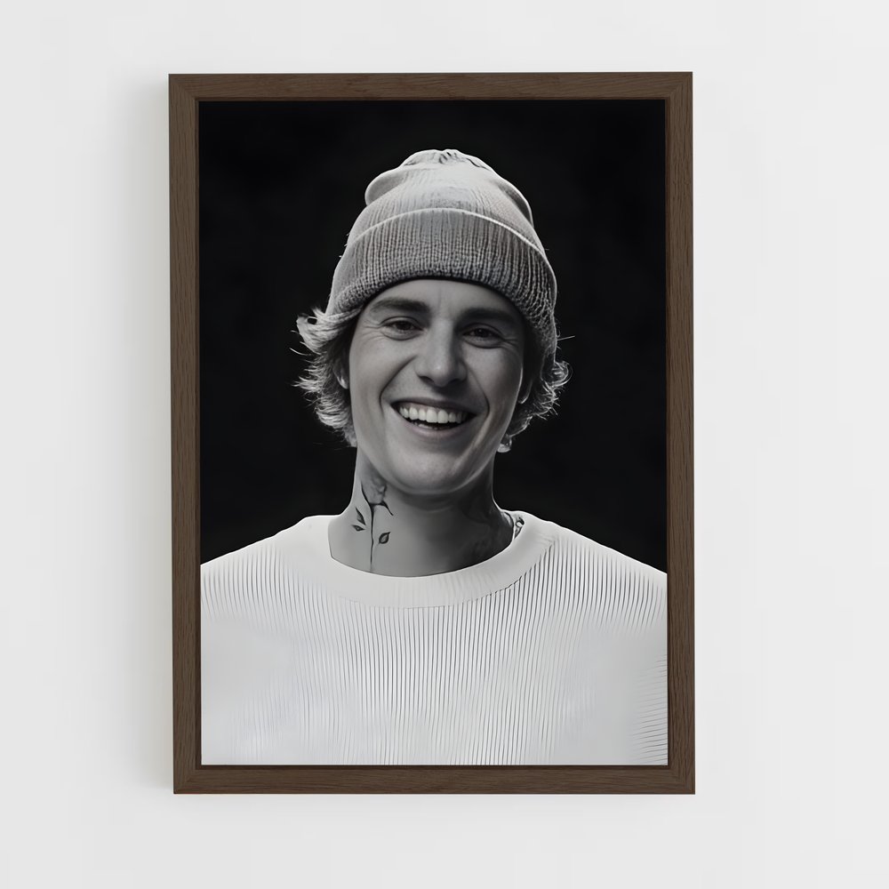 justin-bieber-2 cadre Bois foncé