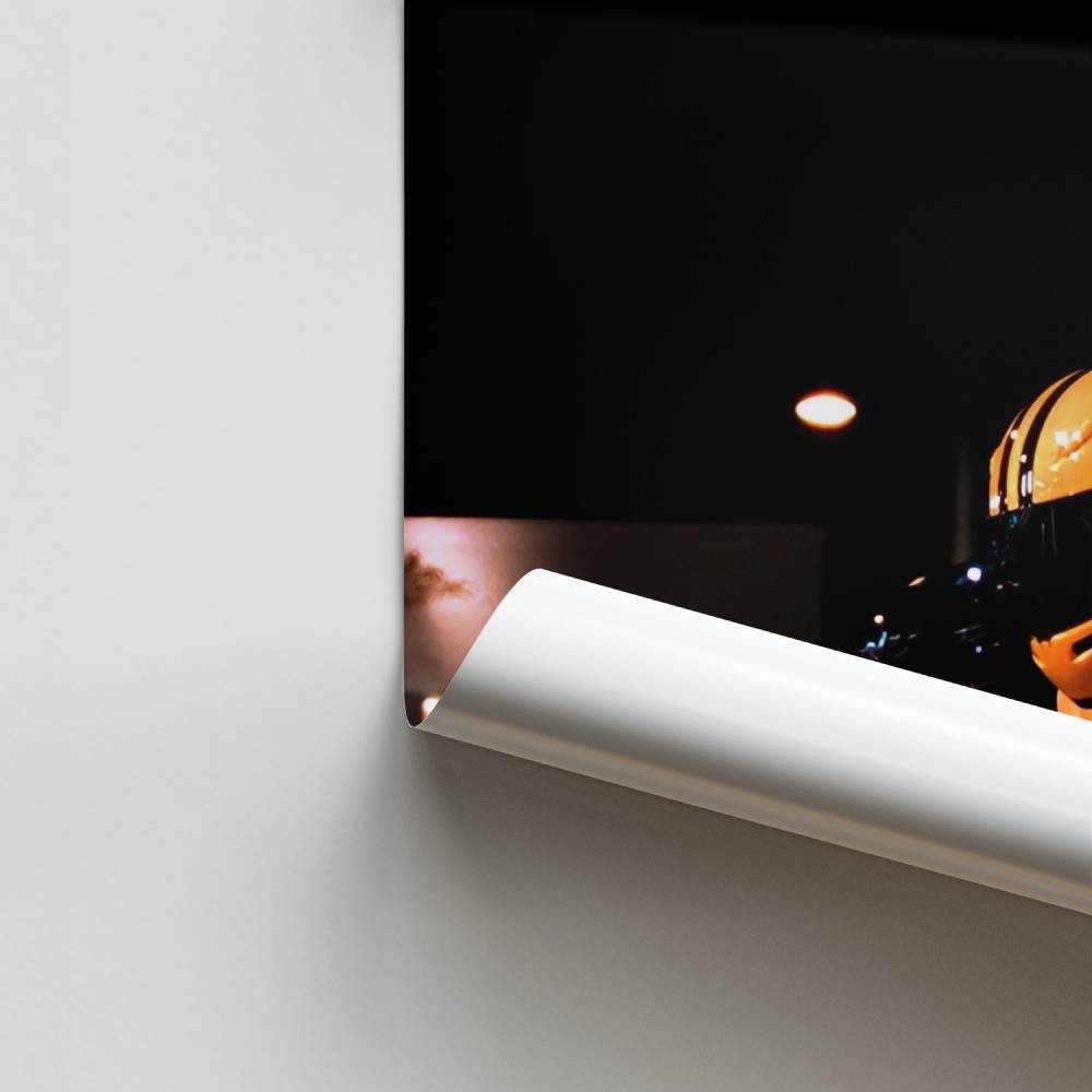 Poster Motocicleta Amarela Dinâmica