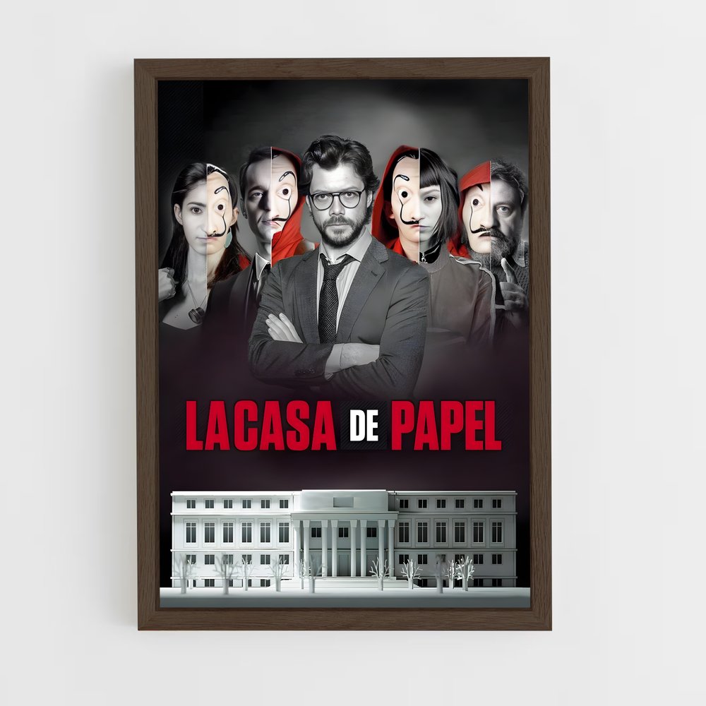 la-casa-de-papel-6 cadre Bois foncé