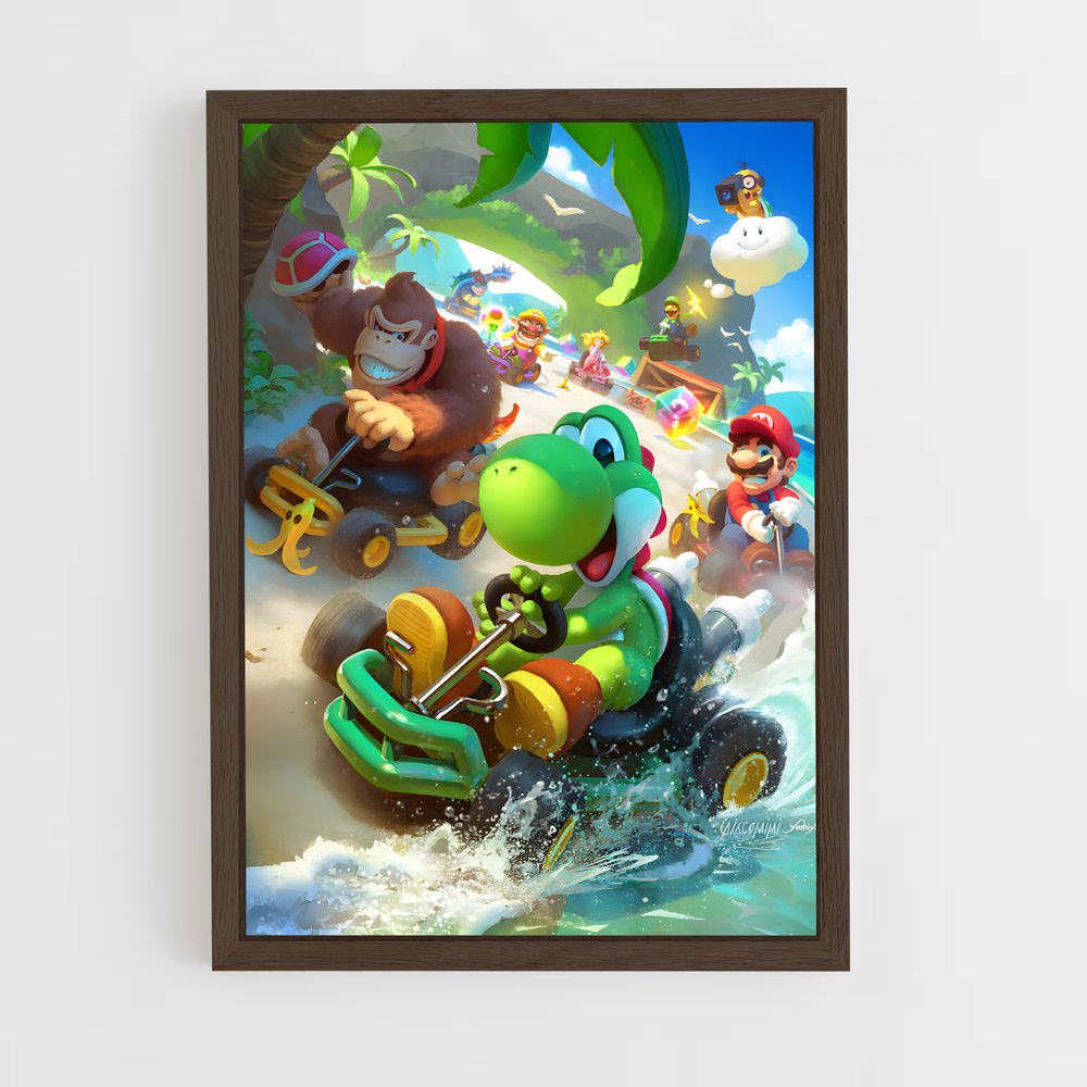 mario-9 cadre Bois foncé