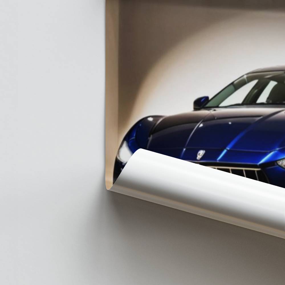 Póster Maserati Azul Elegância
