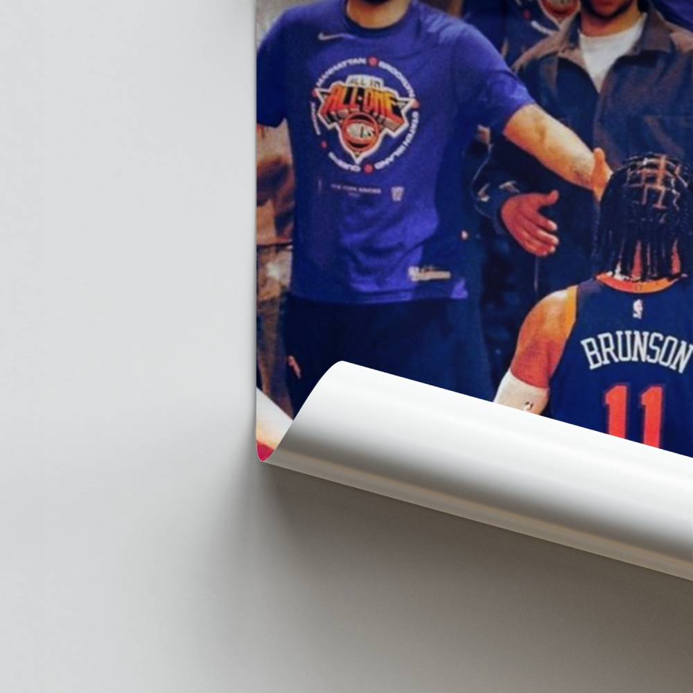 Pôster da equipe triunfante dos Knicks