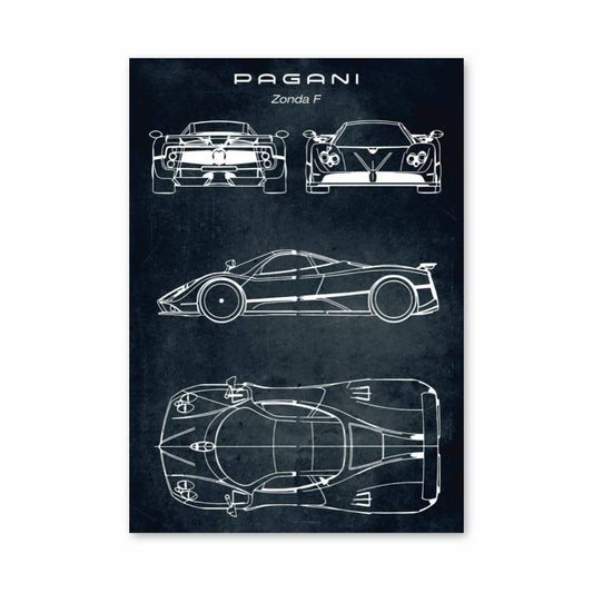 Poster Zonda Blueprint