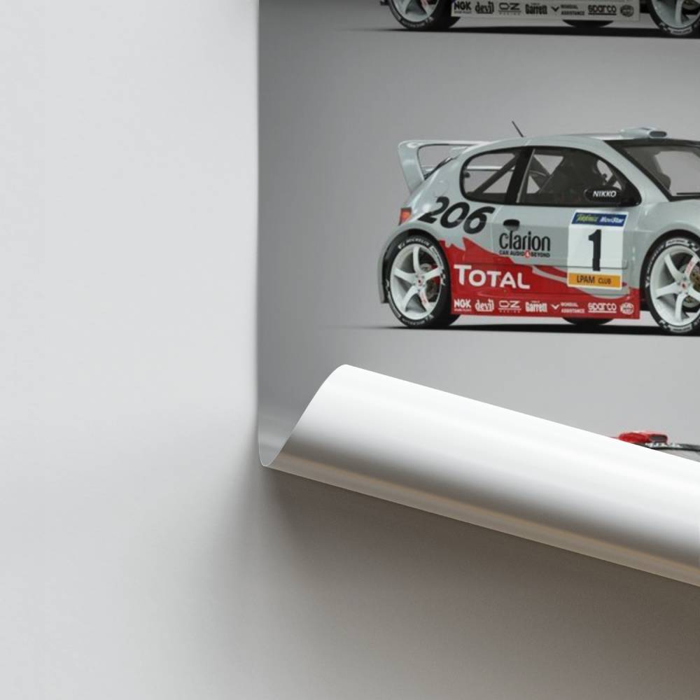 Pôster triplo Peugeot Racing